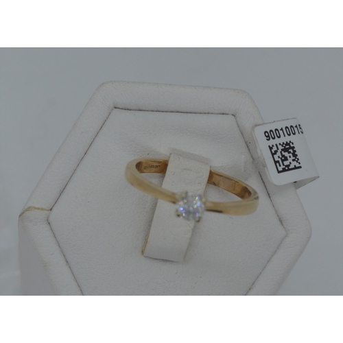 202 - 9ct yellow gold diamond solitaire ring, approx size n/o.  approx 0.25ct,  hallmarked London, approx ... 