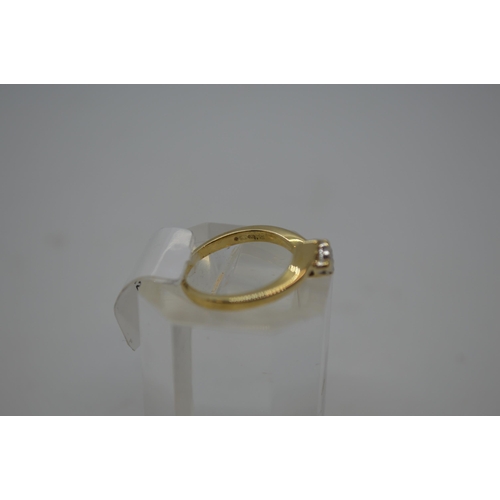 203 - 9ct yellow gold single stone diamond ring, approx size J,  marked 375. This item has been consigned ... 