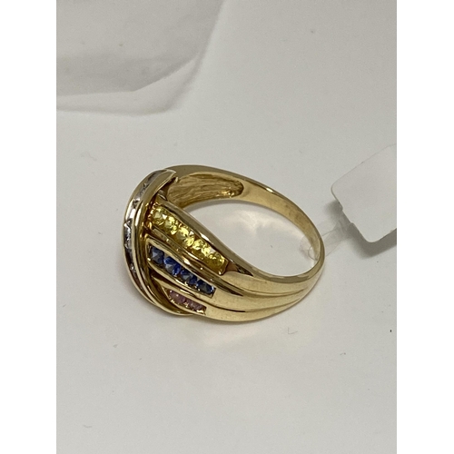 82 - 10kt Yellow gold interwoven design ring, approx size P, 4.9g,  This item has been consigned from liq... 