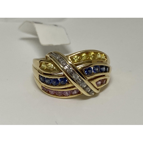 82 - 10kt Yellow gold interwoven design ring, approx size P, 4.9g,  This item has been consigned from liq... 