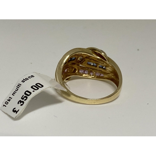 82 - 10kt Yellow gold interwoven design ring, approx size P, 4.9g,  This item has been consigned from liq... 