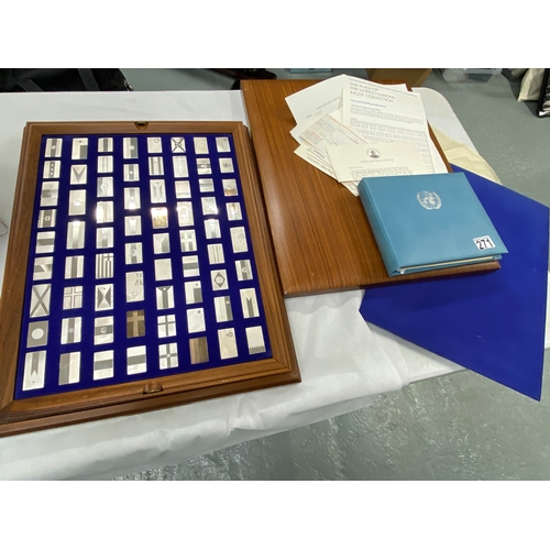 271 - John Pinches Limited – Display chest containing ‘The Flags of the United Nations’ full two drawer si... 