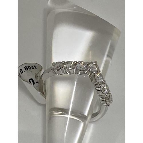 174 - 18ct white gold 0.50ct diamond wishbone ring, approx size M. This item has been consigned from liqui... 