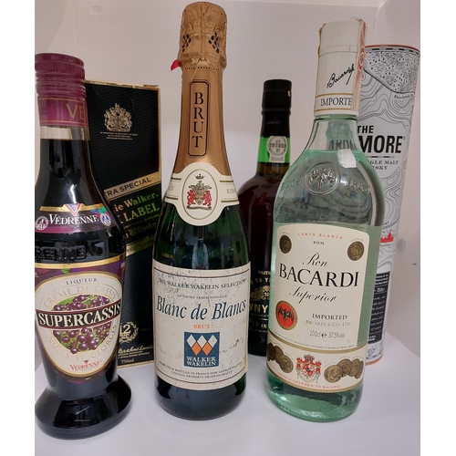 30 - A selection of unopened bottles of alcohol including Bacardi, Johnnie Walker Black Label and Ardmore... 