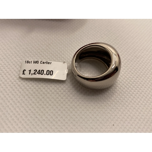 210 - Cartier – 18ct white gold chunky ring, approx size J.  Approx weight 14.5g. Ring marked Cartier 1997... 