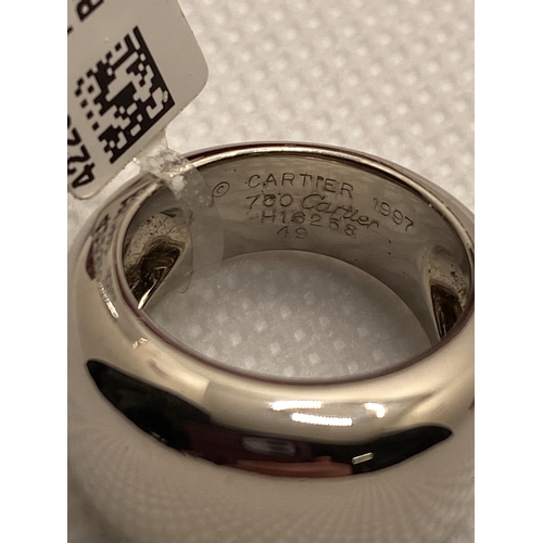 210 - Cartier – 18ct white gold chunky ring, approx size J.  Approx weight 14.5g. Ring marked Cartier 1997... 