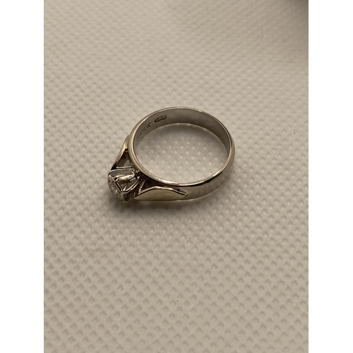 213 - 18ct gold white gold solitaire diamond  ring, approx 0.20ct, hallmarked 750 London, approx size L, a... 