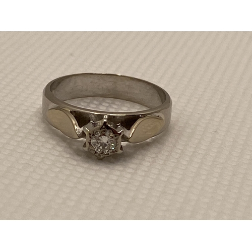 213 - 18ct gold white gold solitaire diamond  ring, approx 0.20ct, hallmarked 750 London, approx size L, a... 