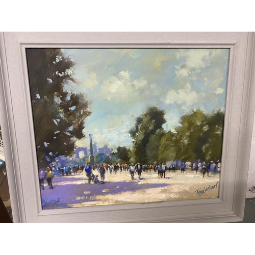 34 - Original oil on canvas entitled Luxenburgh Gardens, Paris by artist Tony Lockwood, signed bottom rig... 