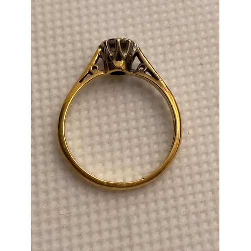 72 - Vintage 18ct yellow gold and platinum diamond ring, 0.20ct, marked Bravingtons 18ct & Plat approx gr... 