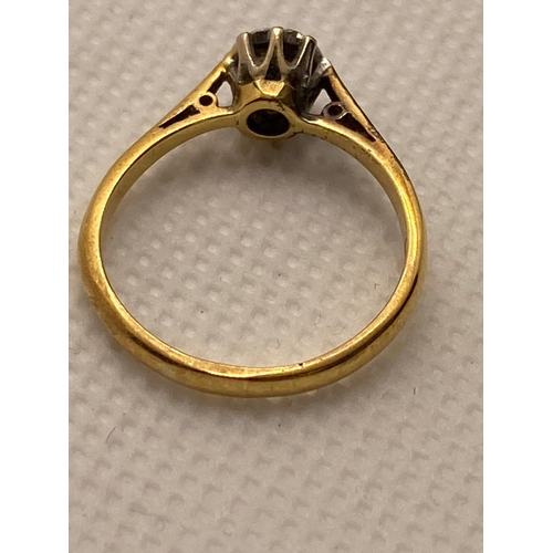 72 - Vintage 18ct yellow gold and platinum diamond ring, 0.20ct, marked Bravingtons 18ct & Plat approx gr... 