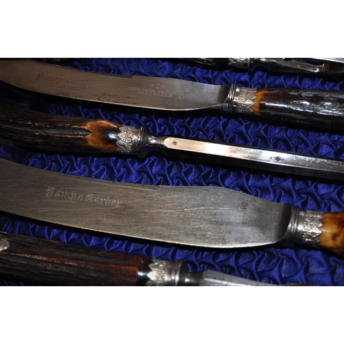 124 - Cased carving set by Lockwood Brothers Sheffield