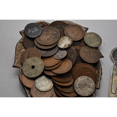 182 - Antique silver bookmark with 1901 Victorian Farthing finial hallmarked Chester dated 1901-02 togethe... 