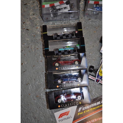 200 - Formula One model vehicle collection with magazines together with Classico collectibles, x10 vehicle... 