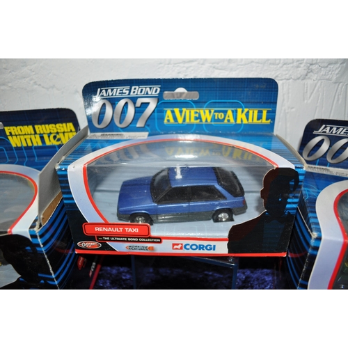 204 - A selection of James Bond 007 vehicles, including, BMW 750i, Renault Taxi, Kenworth Tanker, Double D... 