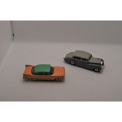 213 - Two unboxed cars from Dinky Toys - Plymouth Plaza 178 and Rolls-Royce silver wraith