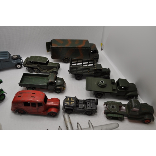 235 - Mixed vintage die cast vehicles incl. Dinky fire engine, Corgi Land Rover, Ben Bros truck, boxed Din... 