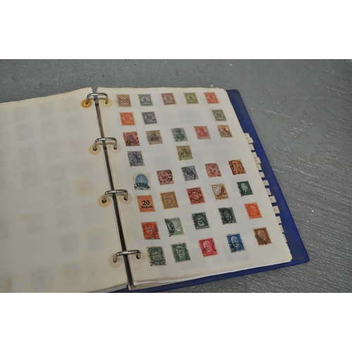 25 - A binder containing a selection of stamps collected from around the world with an A-Z index of count... 