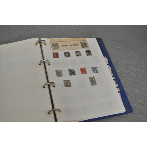 25 - A binder containing a selection of stamps collected from around the world with an A-Z index of count... 