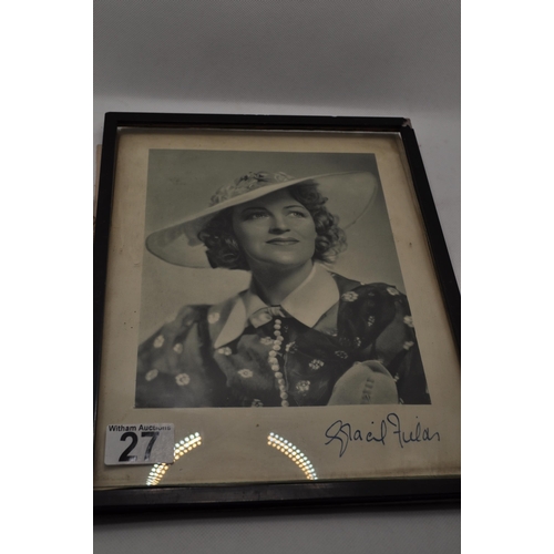 27 - 1930s Gracie Fields photo 'Love to Clarkie Aunty Grace' plus one other signed Gracie Fields photo. A... 