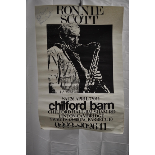 38 - X3 Ronnie Scott jazz posters, signed memorabilia  (Chilford Barn Cambridge)