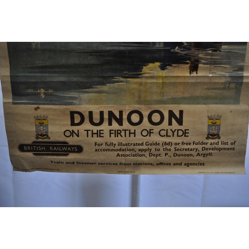 39 - Vintage British railways coloured  poster Dunoon on the Firth of Clyde