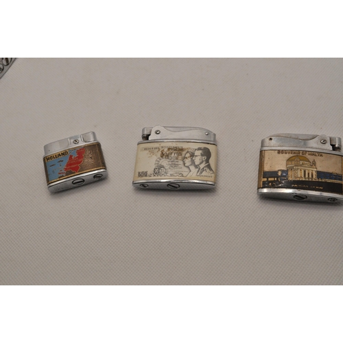 57 - A selection of 10 different tourist lighters from different countries and areas including, Malta, Ir... 