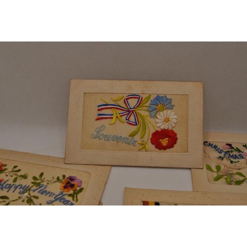 71 - A selection of embroidered silk postcards from the 1910's WW1 era