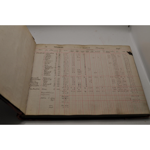 76 - Great Eastern handwritten wages ledger from January 1893 to June 1906, includes wages relating to, S... 