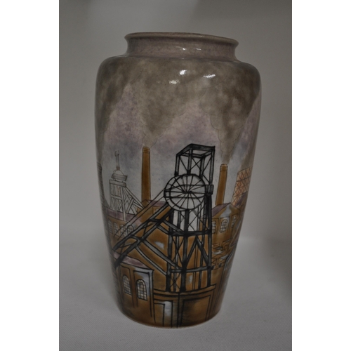 97 - Moorcroft/Cobridge Philip Gibson design Sneyd Colliery Stoke on Trent vase, approx. height 24cm