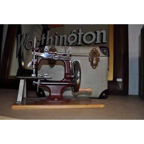 147 - Essex miniature sewing machine with case