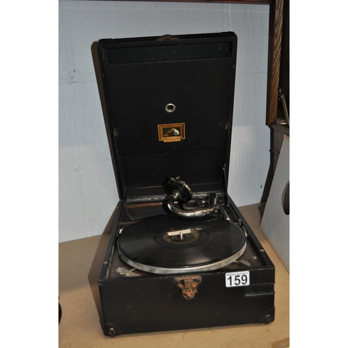 159 - HMV gramophone in working order at time of cataloguing.