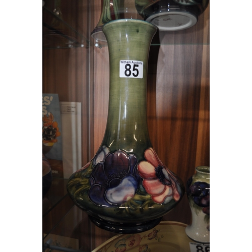 85 - Large Moorcroft vase with Anemones on green base, approx H31cm