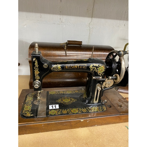 11 - Vintage Nelson sewing machine in case