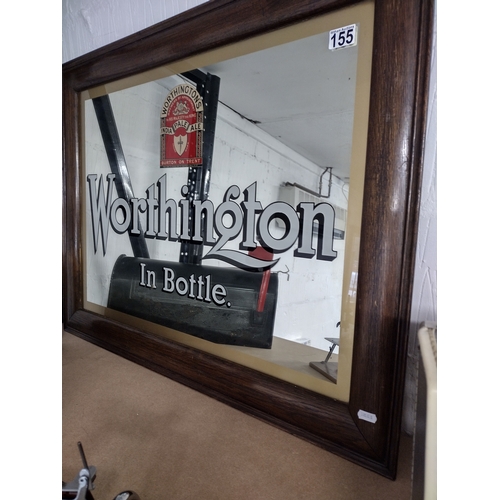 155 - Vintage original Worthington in Bottle India Pale Ale Mirror. Measures approximately 91cm X 70cm.