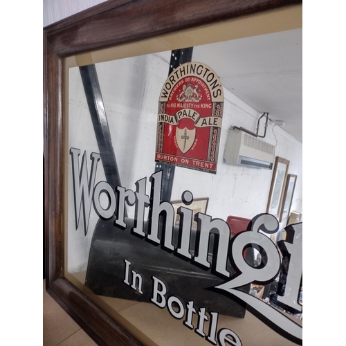 155 - Vintage original Worthington in Bottle India Pale Ale Mirror. Measures approximately 91cm X 70cm.