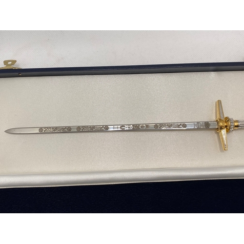 251 - 'Sword'  Wilkinson mini sword with scabbard commemorating Her Majesty Queen Elizabeth II Golden Jubi... 