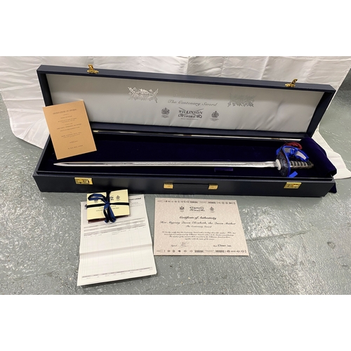 253 - 'Sword' Her Majesty Queen Elizabeth, the Queen Mother ‘The Centenary Sword’ in presentation case by ... 