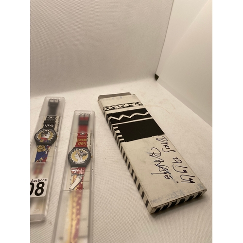 108 - Limited edition Swatch watch set by Ravage GB158 & GB159 Napoleon and Josephine c.1999