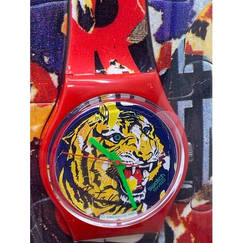 110 - Swatch Watch Artist Special GZS04 Marilyn Monroe/Tiger twin Set with poster and puzzle (unopened) de... 