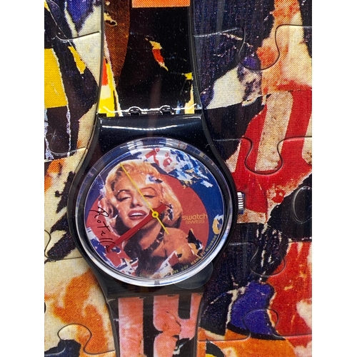 110 - Swatch Watch Artist Special GZS04 Marilyn Monroe/Tiger twin Set with poster and puzzle (unopened) de... 