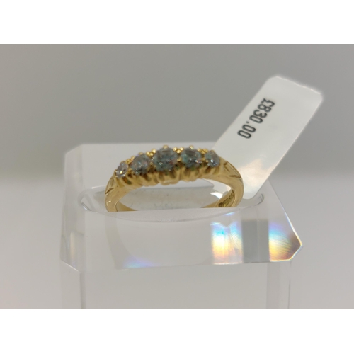 11 - 18ct yellow gold diamond ring in graduated half eternity style,  approx 0.45cts, hallmarked 750. app... 