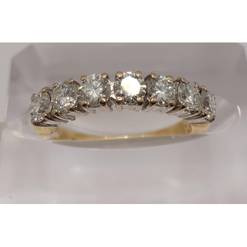 16 - 18 ct yellow gold and diamond ring, approx 1.40cts, size I