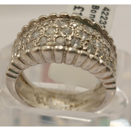 22 - 18ct white gold and diamond ring, approx total 1CTs, approx size L -  A/F stone missing see pics