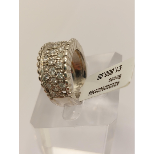 22 - 18ct white gold and diamond ring, approx total 1CTs, approx size L -  A/F stone missing see pics