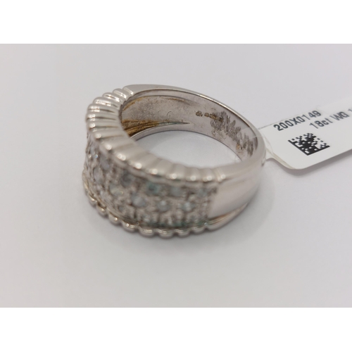 22 - 18ct white gold and diamond ring, approx total 1CTs, approx size L -  A/F stone missing see pics