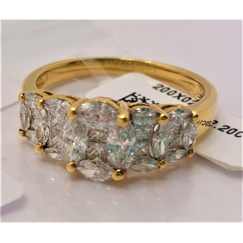 32 - 18ct yellow gold diamond ring, approx 2.20CTM 0.50 CTP, approx size R, stamped 750