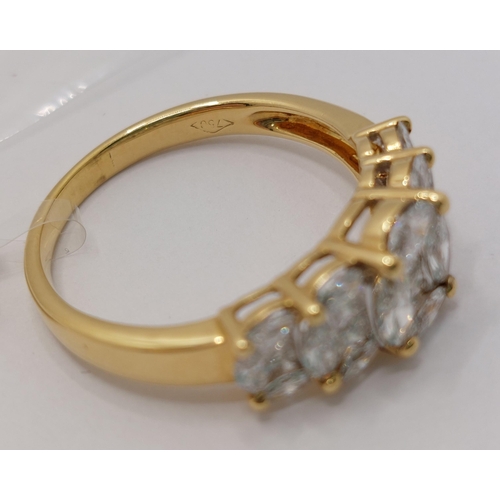 32 - 18ct yellow gold diamond ring, approx 2.20CTM 0.50 CTP, approx size R, stamped 750