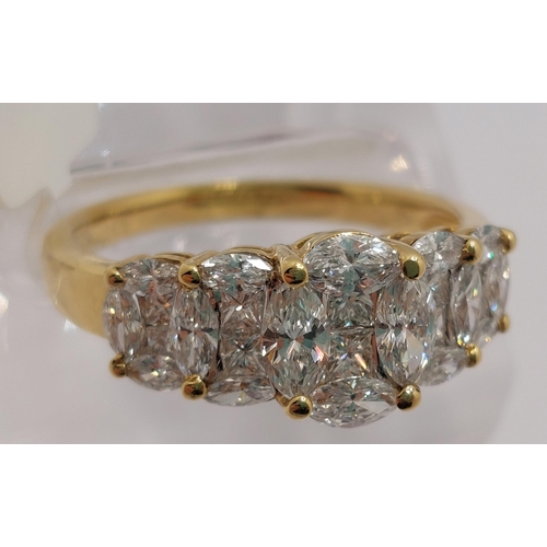 32 - 18ct yellow gold diamond ring, approx 2.20CTM 0.50 CTP, approx size R, stamped 750