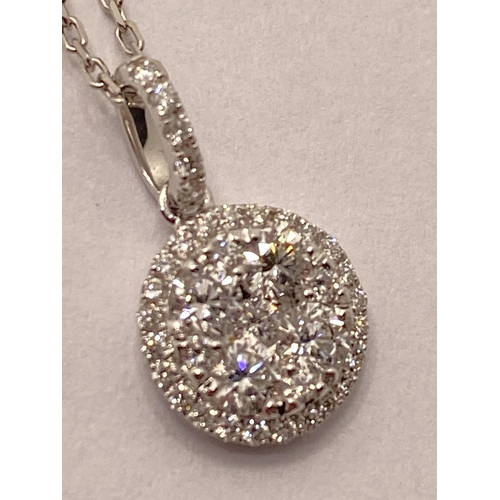 43 - 18ct white gold diamond pendant necklace, approx 0.50ct